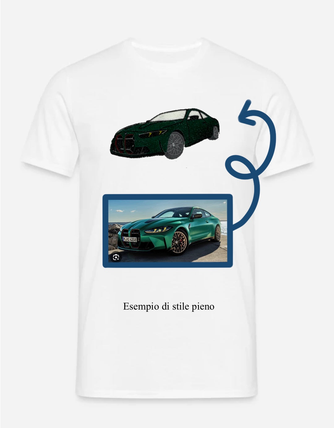 Ricamo di una foto su t-shirt