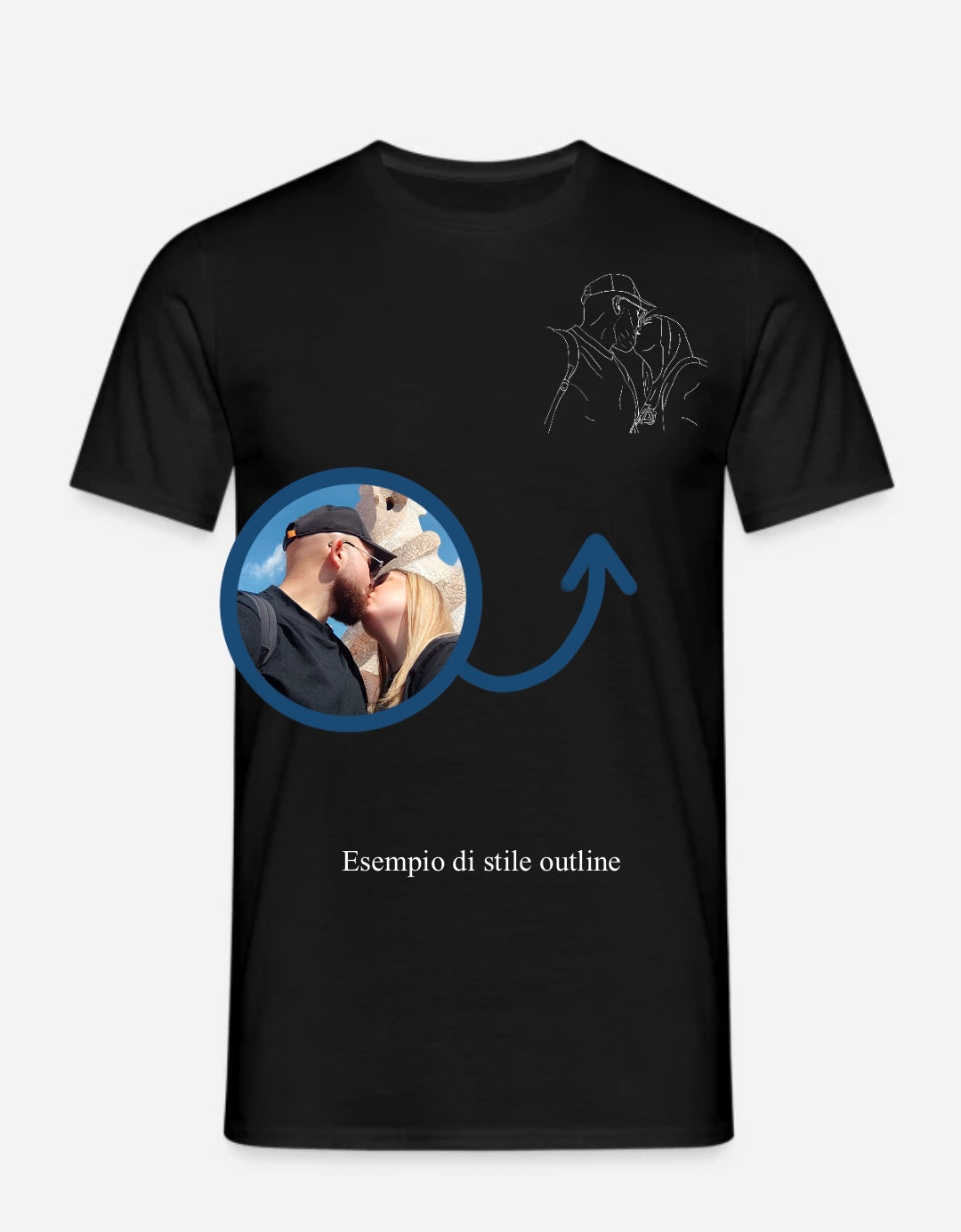 Ricamo di una foto su t-shirt