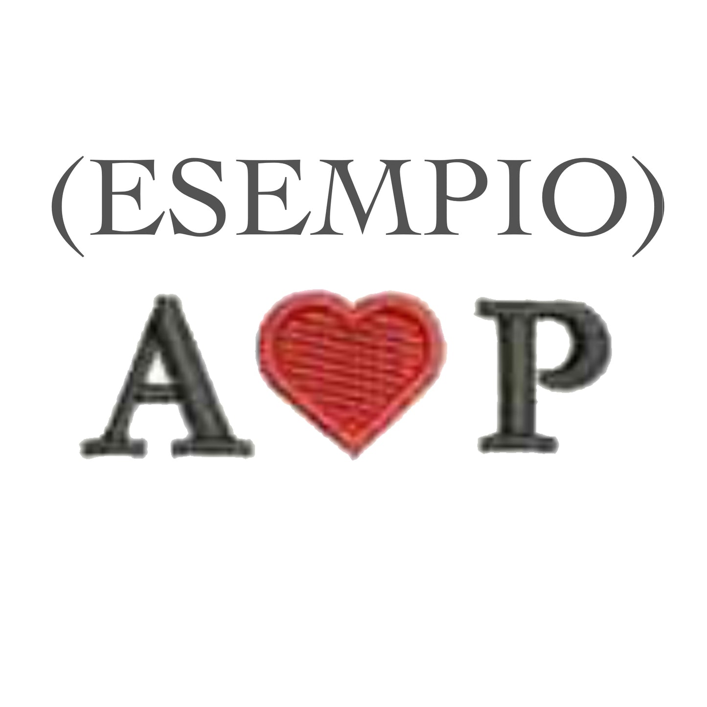 Polsino/manica con lettere unite da un cuore