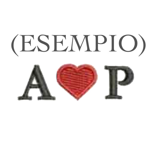 Polsino/manica con lettere unite da un cuore