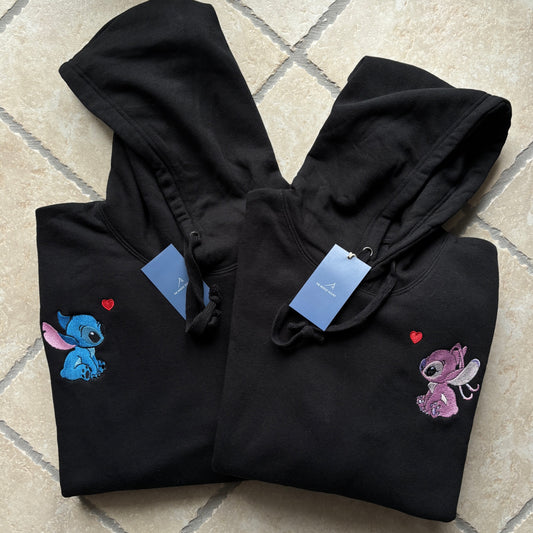 Felpe con cappuccio Stitch e Angel